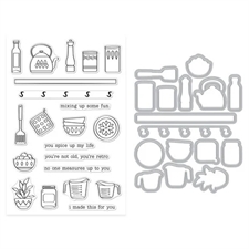 Hero Arts Clear Stamp & DIE Set - Retro Kitchen / On the Shelf